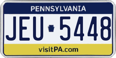 PA license plate JEU5448