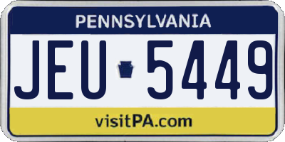 PA license plate JEU5449