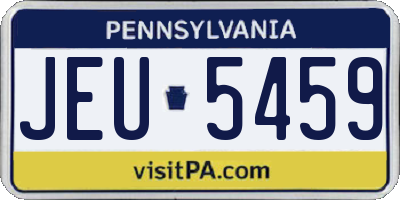 PA license plate JEU5459
