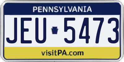 PA license plate JEU5473