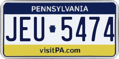 PA license plate JEU5474
