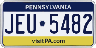 PA license plate JEU5482