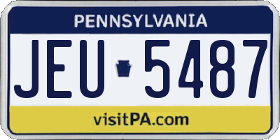 PA license plate JEU5487