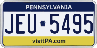 PA license plate JEU5495