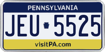 PA license plate JEU5525