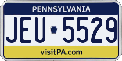 PA license plate JEU5529