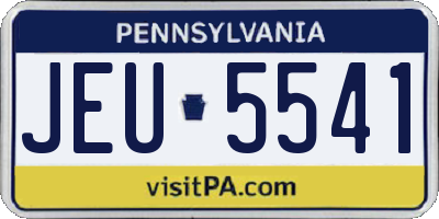PA license plate JEU5541