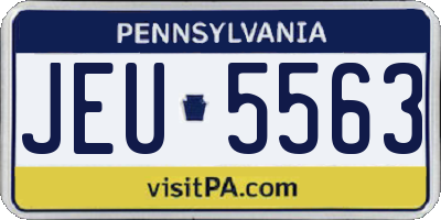 PA license plate JEU5563