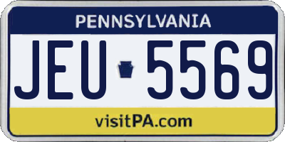 PA license plate JEU5569