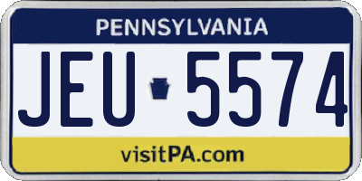 PA license plate JEU5574