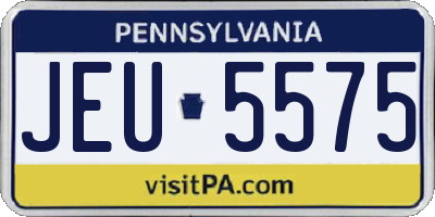 PA license plate JEU5575