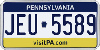 PA license plate JEU5589