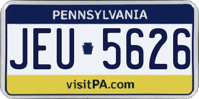PA license plate JEU5626