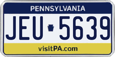 PA license plate JEU5639