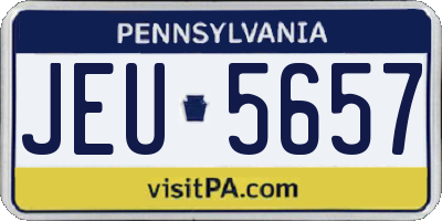 PA license plate JEU5657