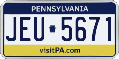 PA license plate JEU5671