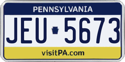 PA license plate JEU5673