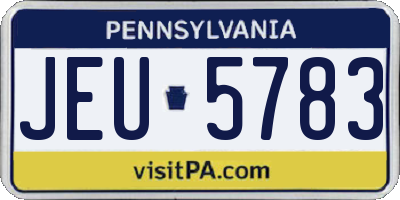 PA license plate JEU5783