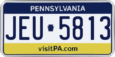 PA license plate JEU5813