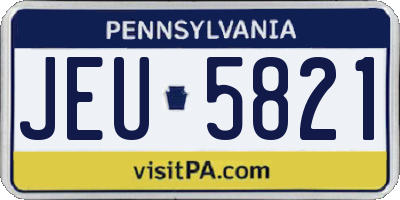 PA license plate JEU5821