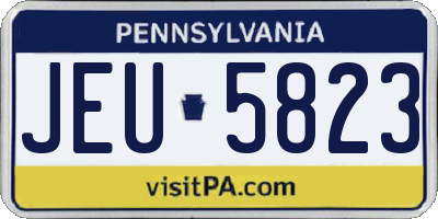 PA license plate JEU5823
