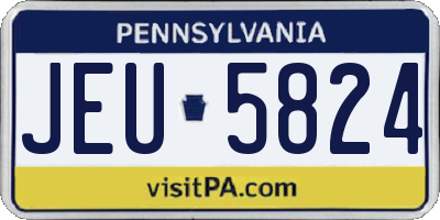 PA license plate JEU5824