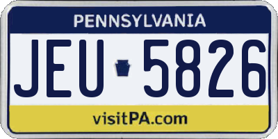 PA license plate JEU5826