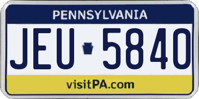 PA license plate JEU5840