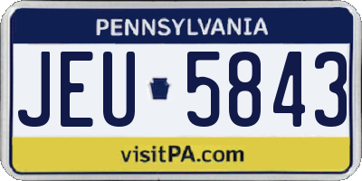 PA license plate JEU5843