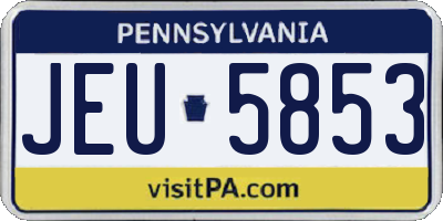 PA license plate JEU5853