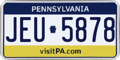 PA license plate JEU5878