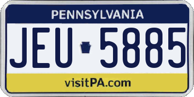 PA license plate JEU5885