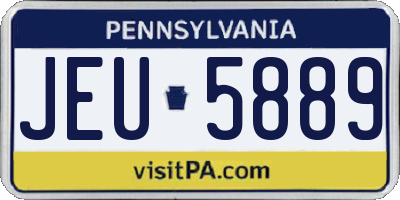 PA license plate JEU5889