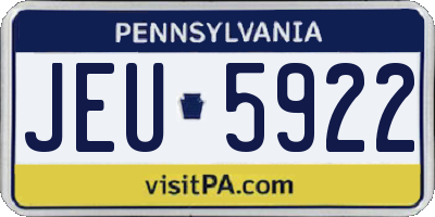 PA license plate JEU5922