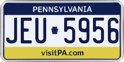 PA license plate JEU5956