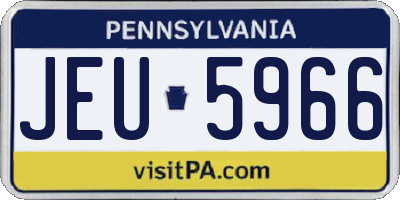 PA license plate JEU5966