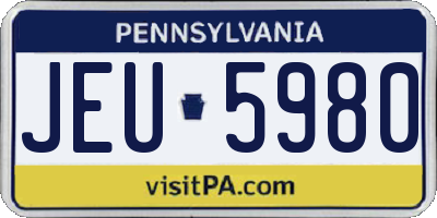 PA license plate JEU5980