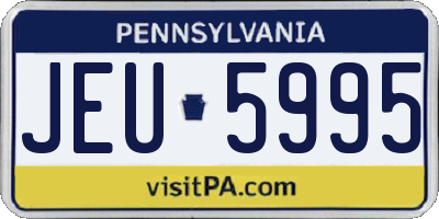 PA license plate JEU5995