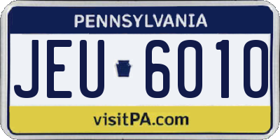 PA license plate JEU6010