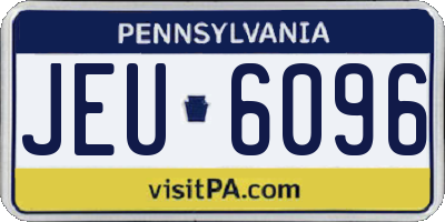 PA license plate JEU6096