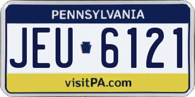 PA license plate JEU6121