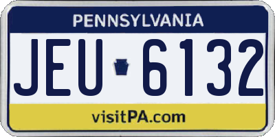 PA license plate JEU6132