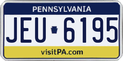 PA license plate JEU6195