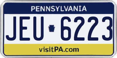 PA license plate JEU6223