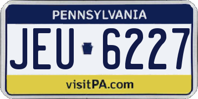 PA license plate JEU6227