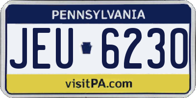 PA license plate JEU6230