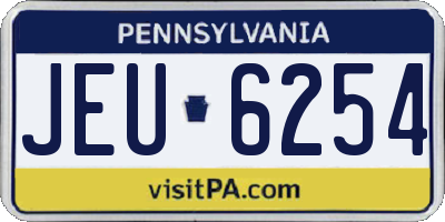 PA license plate JEU6254