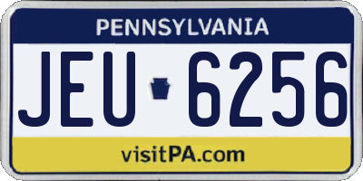 PA license plate JEU6256