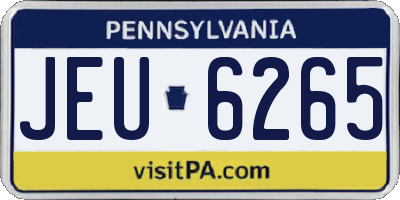 PA license plate JEU6265