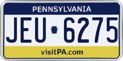 PA license plate JEU6275